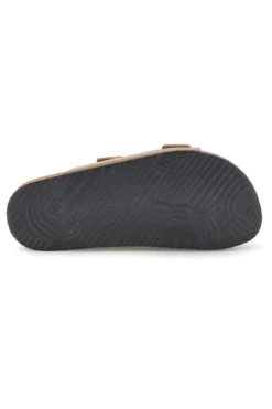 Ciabatte beige con doppia fascia regolabile Made in Italy in vera pelle Superga S31T823