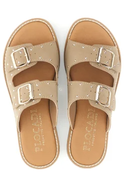 Ciabatte beige con doppia fibbia Plocadi CHMAT