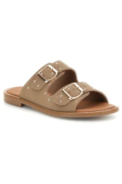 Ciabatte beige con doppia fibbia Plocadi CHMAT