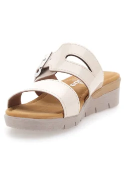 Ciabatte beige con fibbia e fondo rialzato LINEA COMODA 8164V