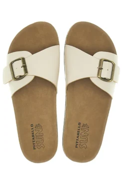 Ciabatte beige con fibbia Pittarello Sun AP26S1098