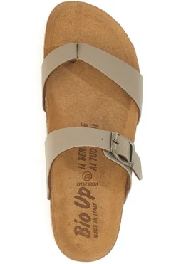 Ciabatte Beige con fibbia regolabile e plantare anatomico Bio Up 202