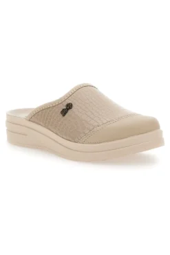 Ciabatte Beige con Tomaia in Pelle Effetto Lucido BIO UP 753