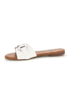 Ciabatte bianche con catena decorativa The first chic PREA441