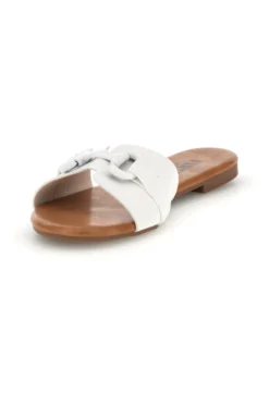 Ciabatte bianche con catena decorativa The first chic PREA441