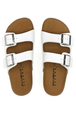 Ciabatte Bianche con Doppia Fibbia Made in Italy PITTARELLO TIERRA 335A00630SR