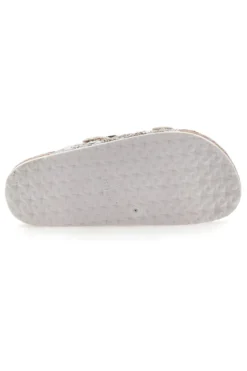Ciabatte bianche con doppia fibbia e glitter Pitt Kids 14501