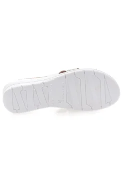 Ciabatte bianche con fascia glitter e zeppa Fly Nature 520