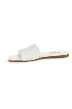 Ciabatte bianche con fascia intrecciata The first chic PRE5410