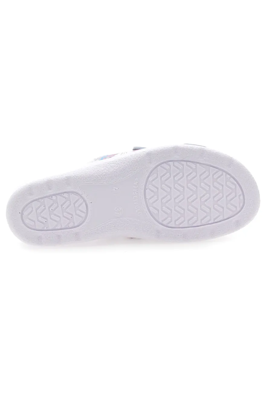 Ciabatte Bianche con fiori multicolor e doppia fascia antiscivolo Best Medical 122F