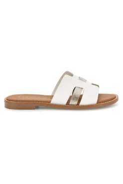 Ciabatte bianche con inserti metallizzati Plocadi MAT16