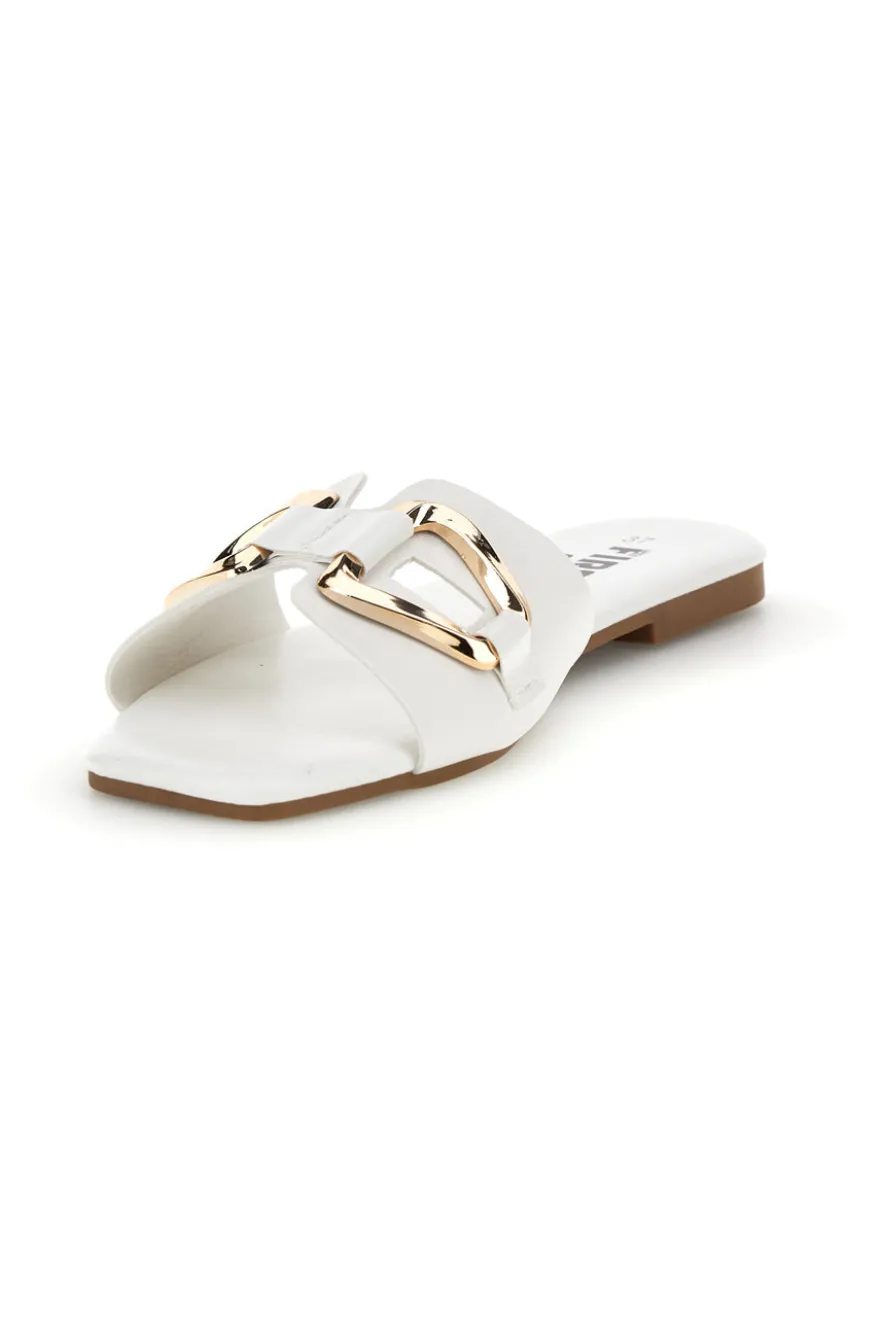 Ciabatte bianche con morsetto The first chic PRE5413