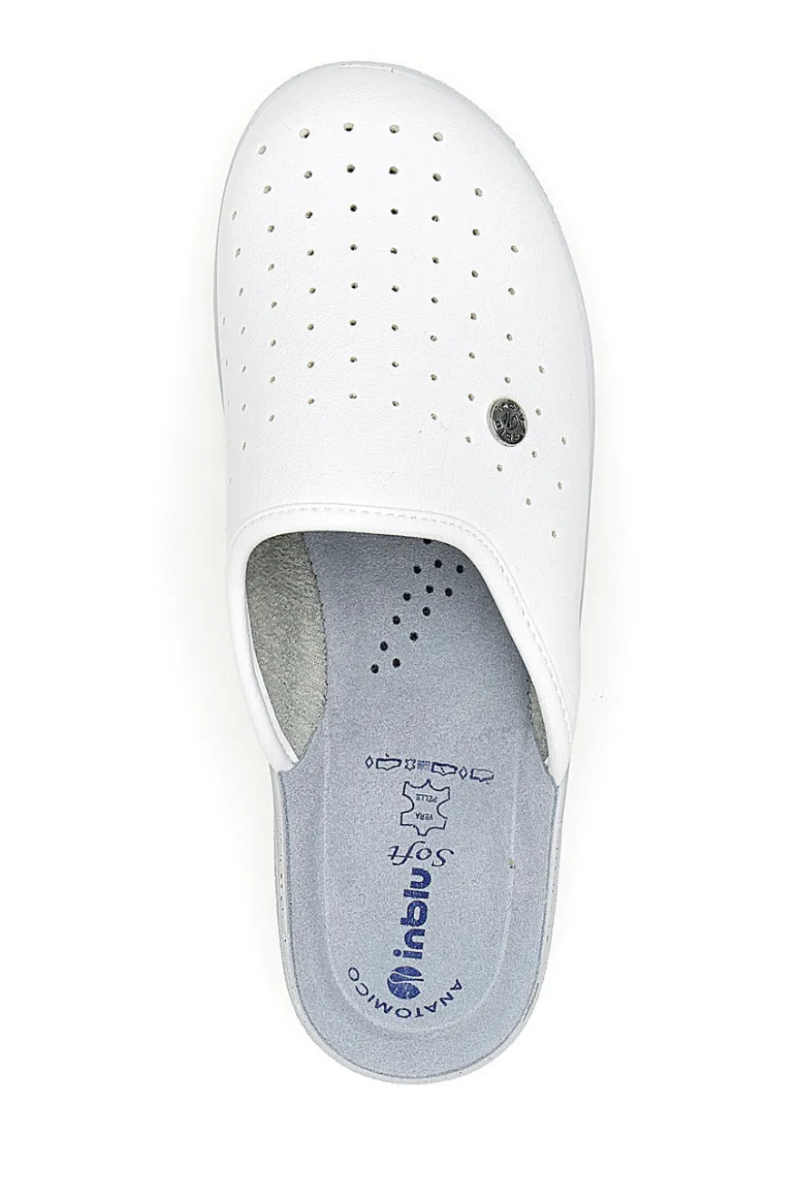 Ciabatte Bianche con Sottopiede in Pelle INBLU 33 RH