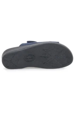 Ciabatte Blu con Doppia Fascia con Velcro e Suola in Pelle FLY FLOT 63J86CE