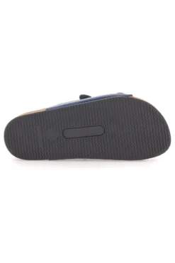 Ciabatte blu con doppia fibbia e sottopiede in pelle Made in Italy Pittarello Tierra 335A038SR