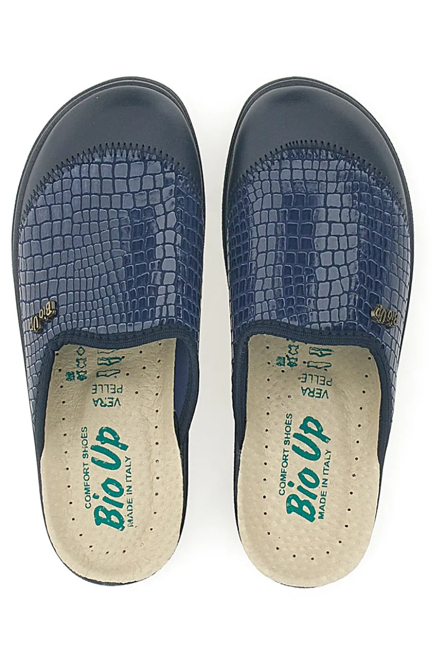 Ciabatte Blu con Tomaia in Pelle Effetto Lucido BIO UP 753