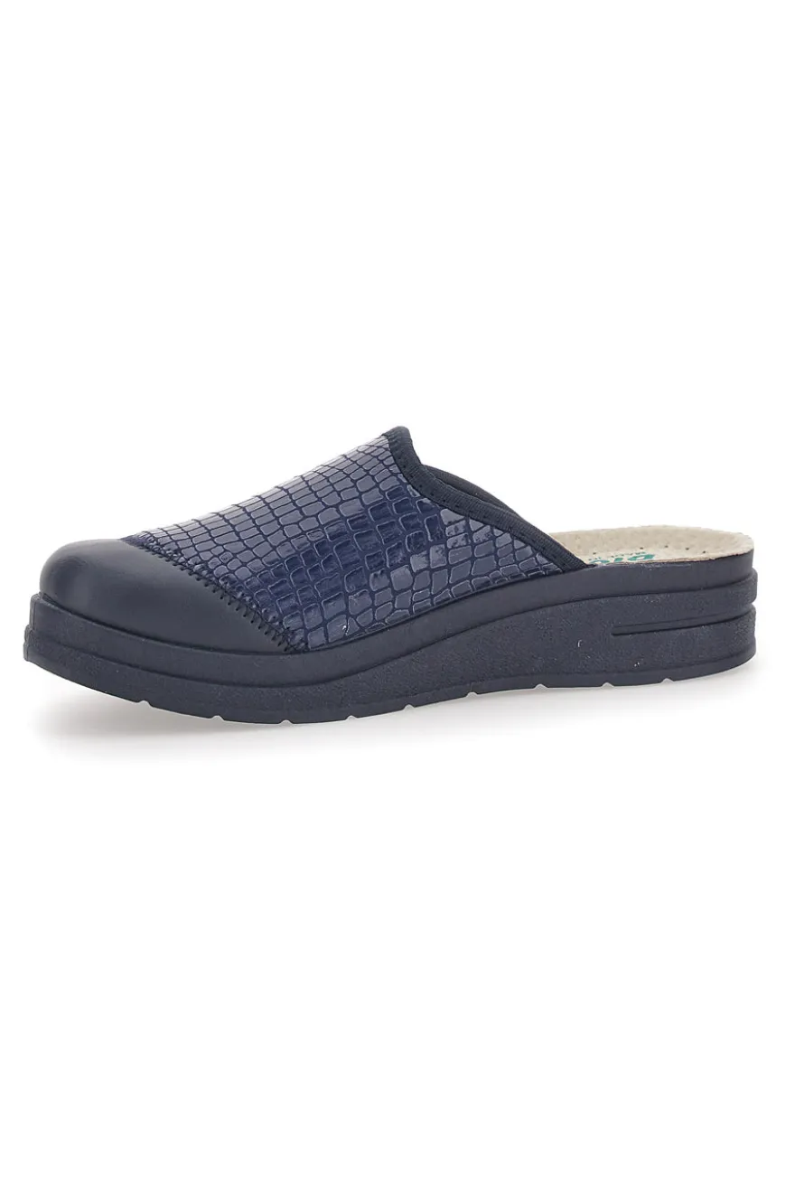 Ciabatte Blu con Tomaia in Pelle Effetto Lucido BIO UP 753