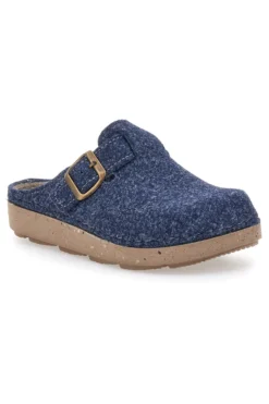 Ciabatte blu in feltro con fibbia decorativa Inblu 27 ED