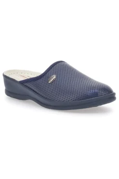 Ciabatte Blu Made In Italy Con Plantare In Vera Pelle Le Soft 824100