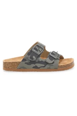 Ciabatte camouflage verdi con doppia fibbia Pitt Kids 41701