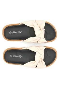Ciabatte casual Prima Riga 43 Beige con arricciatura