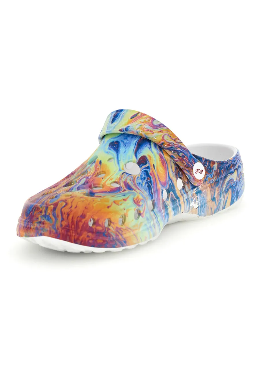 Ciabatte clog multicolore con stampa Woz 3