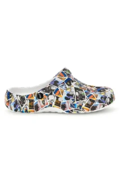 Ciabatte clog multicolore con stampa Woz 2