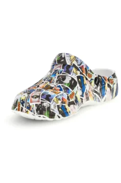 Ciabatte clog multicolore con stampa Woz 2