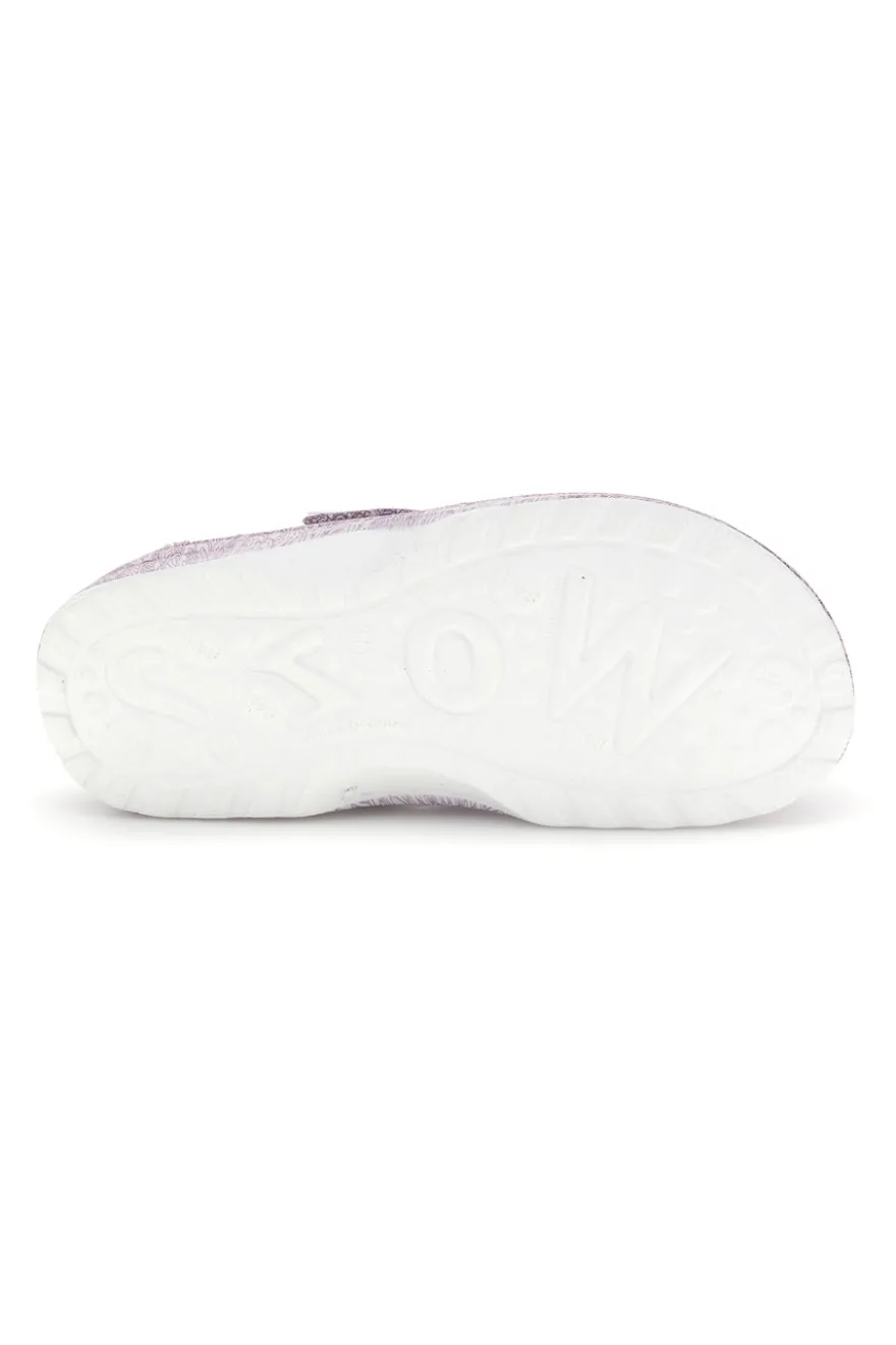 Ciabatte clog viola traforate con stampa Woz 5