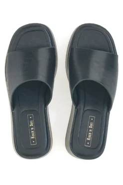 Ciabatte con zeppa neri minimal Rock'n Doll H3T9027