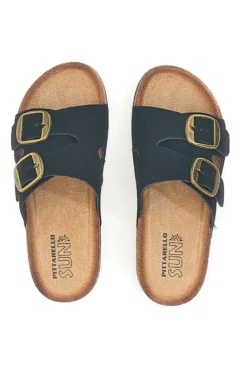 Ciabatte da donna nere con doppia fibbia Pittarello FC2084J1