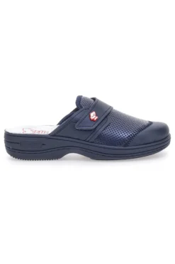 Ciabatte Da Lavoro Blu Vera Pelle Made In Italy Mrs Chef 1568