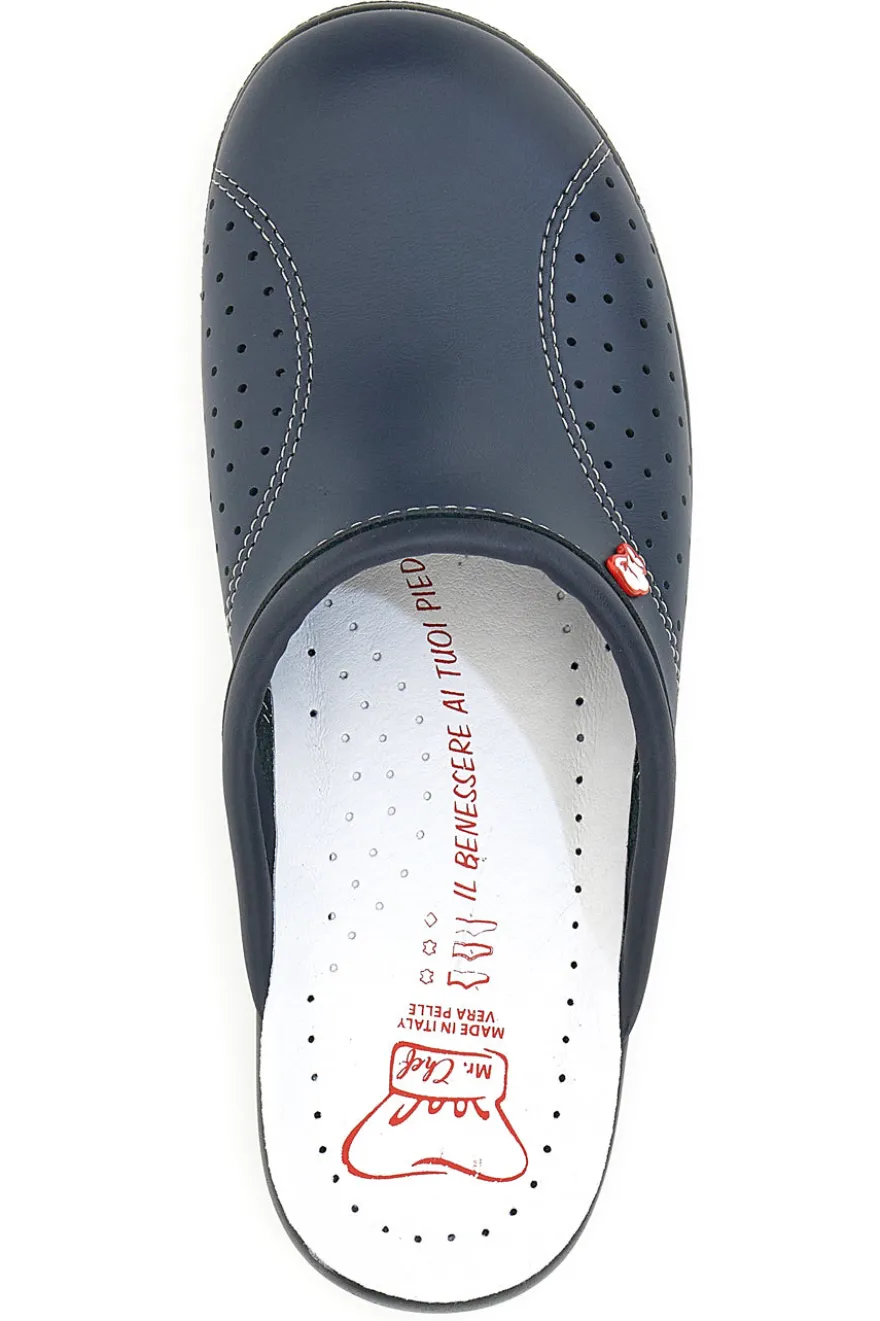 Ciabatte da Lavoro MR Chef 8028 Blu Vera Pelle