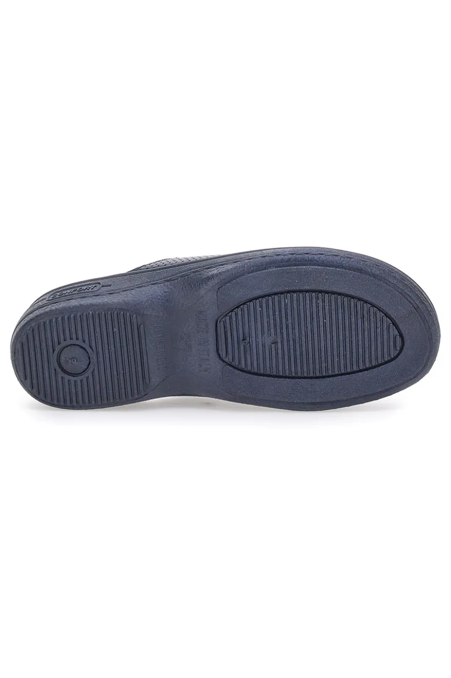 Ciabatte Da Lavoror Mrs Chef 553 Blu Vera Pelle