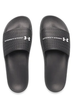 Ciabatte da piscina nere con fascia logata Under armour 6007528 001