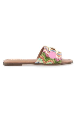 Ciabatte Flat Multicolor Con Morsetto Dorato First Lady 467