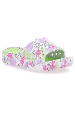 Ciabatte floreali multicolore suola alta 2T2L 22021