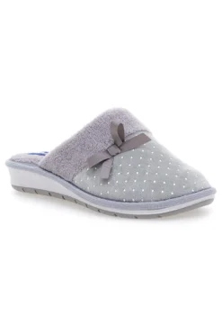 Ciabatte grigie con pois e fiocco decorativo Inblu 72 LB