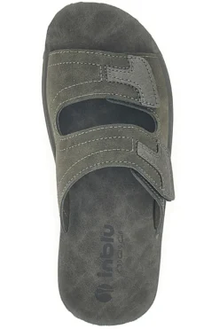 Ciabatte Grigio Con Strappi in Velcro Inblu 106 Fn