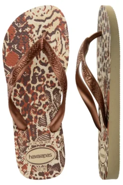 Ciabatte Infradito Beige e Marrone Effetto Maculato Havaianas Top Animal