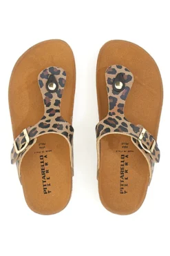 Ciabatte Infradito Leopardate in Vera Pelle Made in Italy Pittarello Tierra 335A2177SR