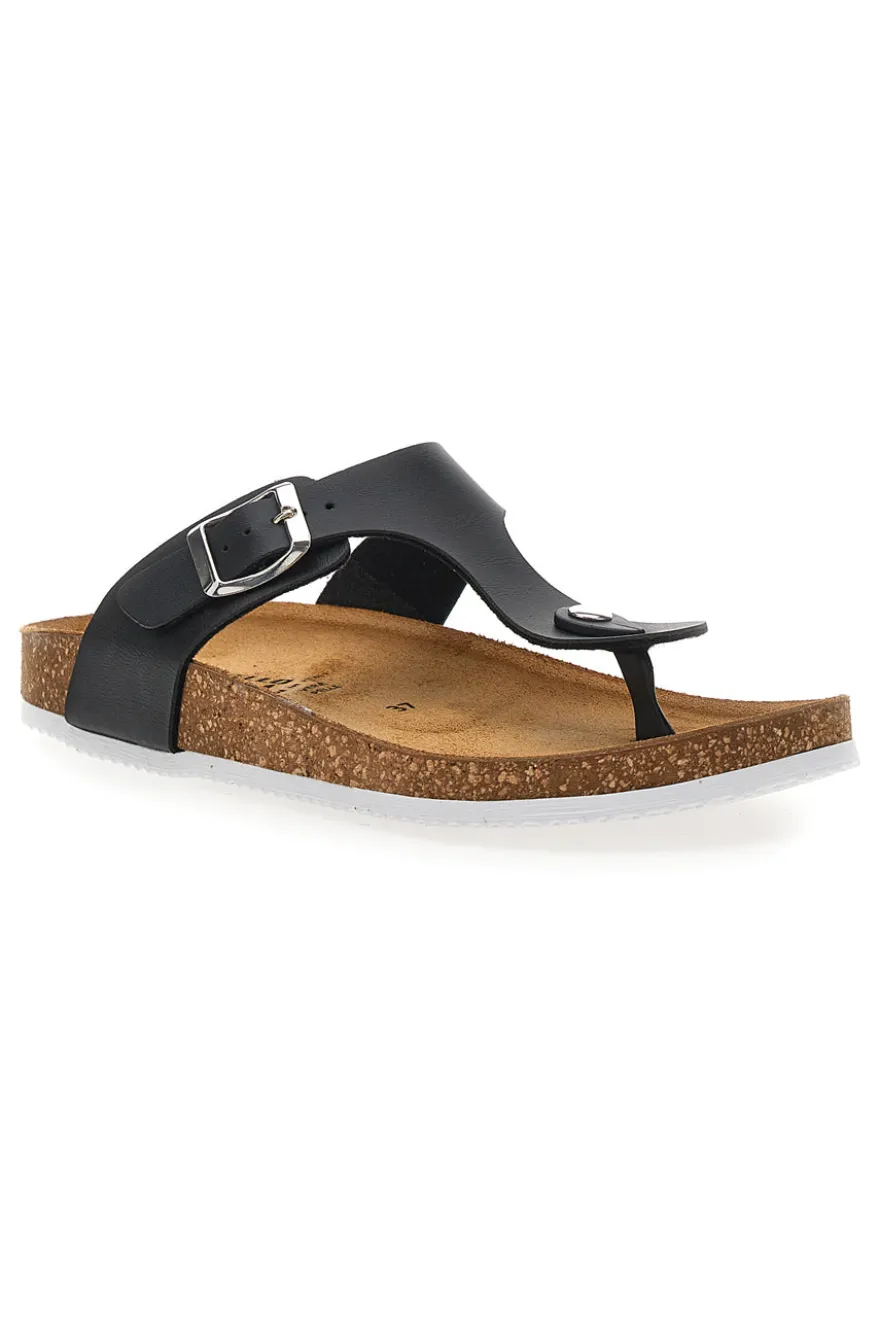 Ciabatte Infradito Nere in Vera Pelle Made in Italy Pittarello Tierra 335A2177SR