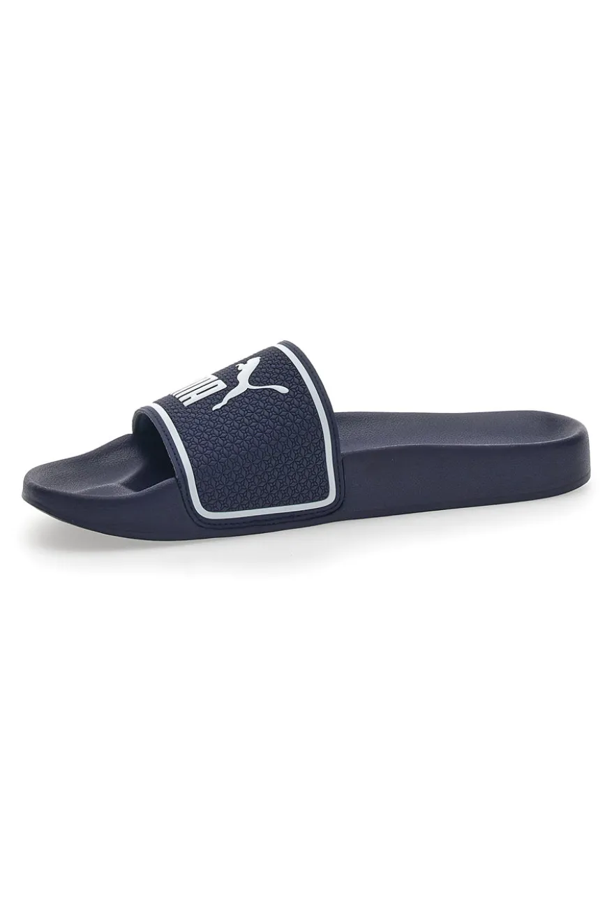 Ciabatte in Gomma Blu con Maxi Logo Puma Leadcat 2.0 JR