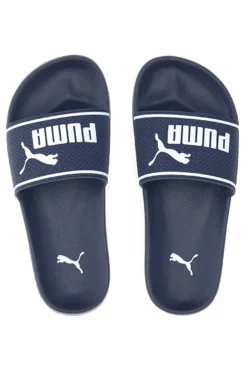 Ciabatte in Gomma Blu con Maxi Logo Puma Leadcat 2.0 JR