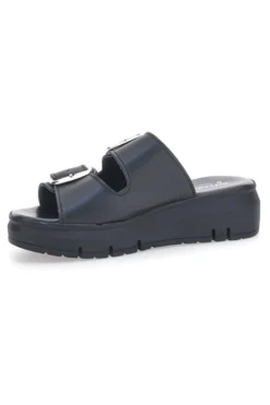 Ciabatte in vera pelle nere con fibbie PITTARELLO LOVE 35801919