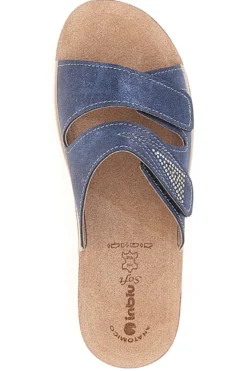Ciabatte Jeans Con Strappi in Velcro Inblu 04 PV