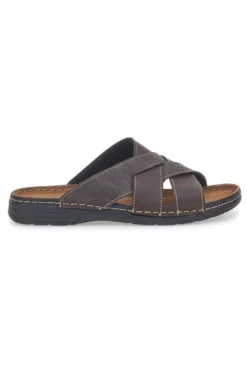 Ciabatte marroni con fasce incrociate comfort Jerpoint 609PSSK