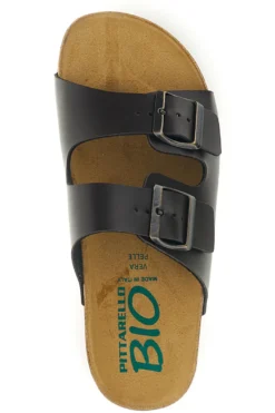 Ciabatte marroni con sottopiede in vera pelle Pittarello Bio 335P20630SR