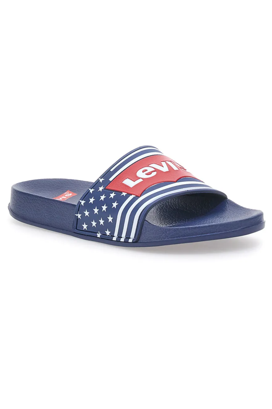Ciabatte Navy con Logo Rosso in Silicone LEVI'S POOL