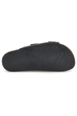 Ciabatte nere con doppia fascia regolabile Made in Italy in vera pelle Superga S31T823